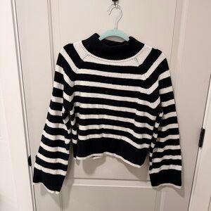 Universal Thread Black & White Striped Turtleneck Sweater